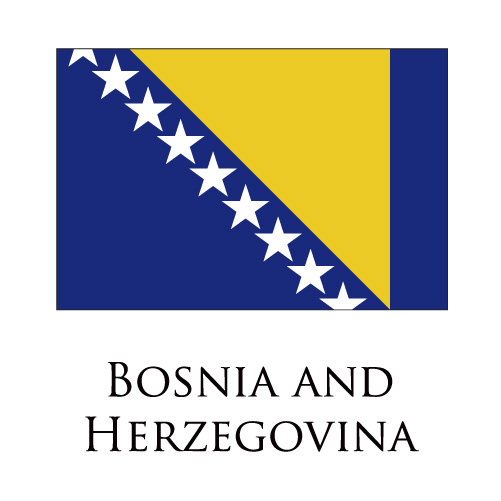 Bosnia and Herzegovina flag logo iron on paper